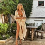 Bohemian Striped Chiffon Beach Cover-Up Kimono Dress for Summer - Image 3