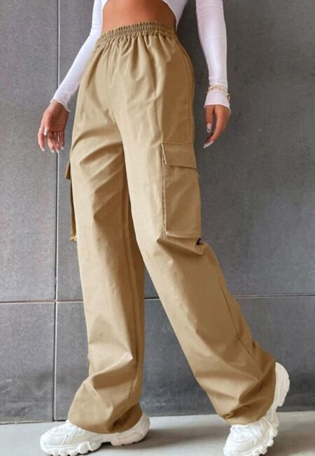 Stylish Women’s Cargo Pants with Pockets & Wide Leg Fit