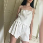 Stylish Striped Linen Two-Piece Set for Women - Casual Comfort