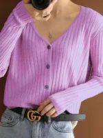 Luxurious Autumn Knitted Cardigan for Effortless Elegance - Image 5