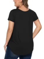 Elegant Plus Size Ribbed V-Neck T-Shirt for Every Body - Image 2