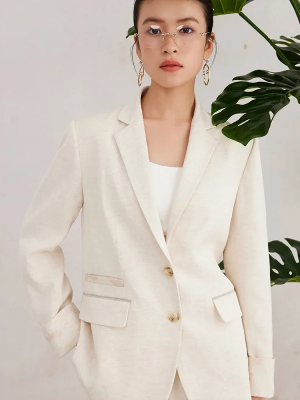 K3071W High quality luxury women's clothing linen suit jacket spring business blazer