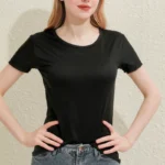 Luxurious Women's Summer T-Shirts - Black & White Elegance - Image 3
