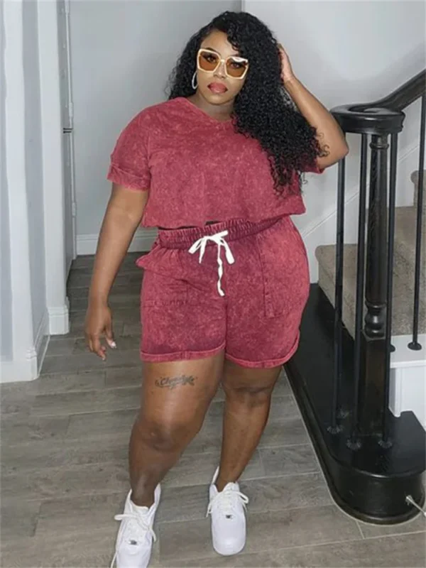 Chic Plus Size Two-Piece Shorts Set for Effortless Style