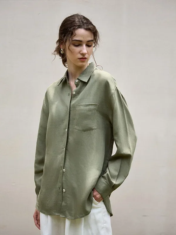 Chic Linen Long Sleeve Blouse for Effortless Fall Style