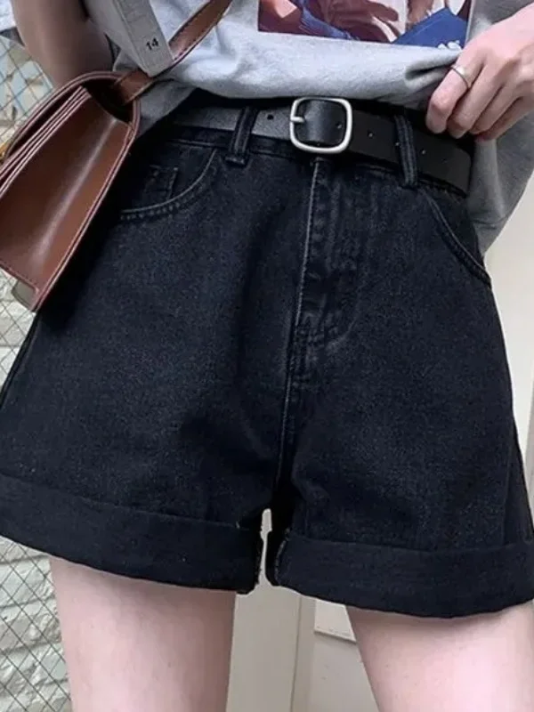 Moopsi 29 Premium High-Waist Cuffed Denim Shorts - Spring Summer Style