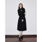 Chic Knitted Turtleneck Dress for Women - Elegant Winter Style - Image 2