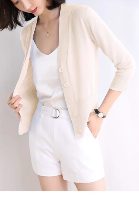 Premium V-Neck Knit Cardigan - Spring Fashion Essential