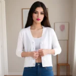 Chic V-Neck Knitted Cardigan for Elegant Spring Style - Image 2