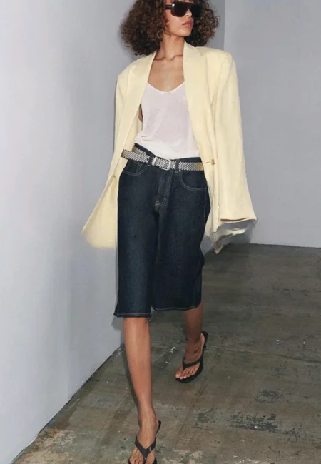 Luxurious Linen Women's Blazer - Professional Awl Collar Style