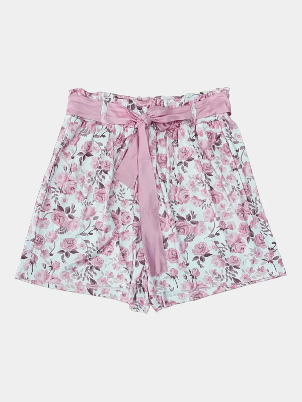 Floral Lace-Up Summer Shorts for Effortless Chic Comfort