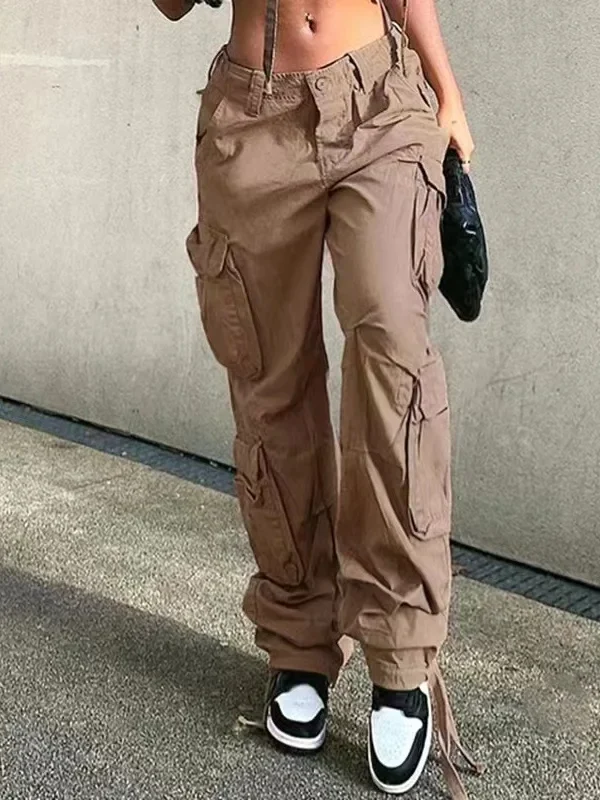 European and American New Women's Street Hip Hop Style Low Waist Fashion Trendy Workwear Denim Casual Pants for Women