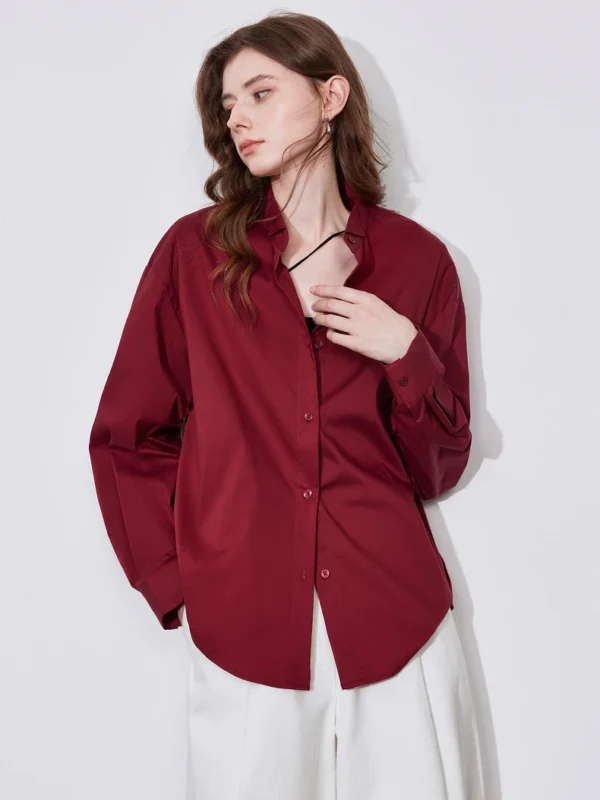 Elegant Stand Collar Women's Blouse for Professional Style