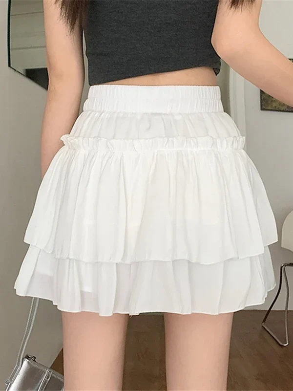 Playful Elegance: Women's Summer Ruffled Mini Skirt