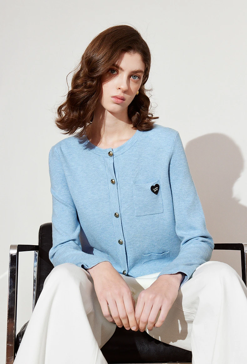 Kf-S2027C32420De4024Bb67267Df51Fe947P Luxurious Knitted Cardigan With Pockets - Cozy Autumn Essential