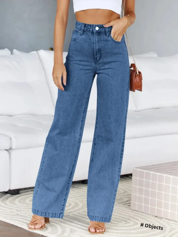Elegant Stretchable Wide-Leg Jeans for Effortless Style