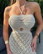 Chic Crochet Maxi Dress: Stylish Beach Cover-Up for Summer - Image 7