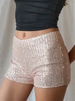Glam Sparkle Women's Low Rise Sequin Summer Shorts - Image 6