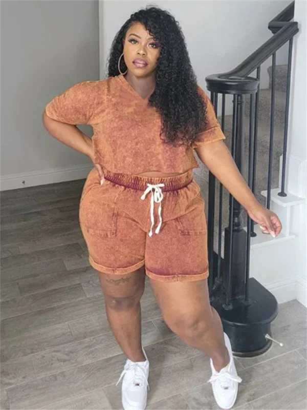 Chic Plus Size Two-Piece Shorts Set for Effortless Style