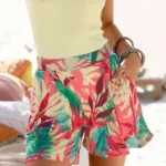 Chic Vintage Bohemian High-Waist Floral Beach Shorts - Image 3