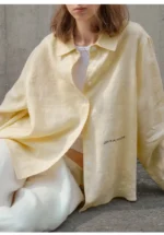 Chic Women's Vintage Linen Long Sleeve Blouse with Embroidery - Image 7