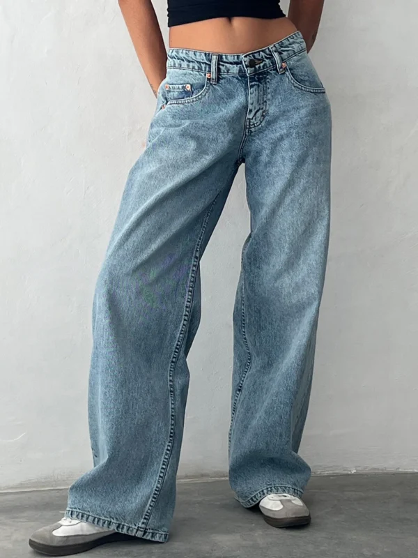 Y2K Baggy Jeans for Women Trendy Low Rise Casual Straight Leg Boyfriend Jeans Denim Pants with Pocket Streetwear