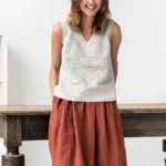 Effortlessly Chic Vintage Linen Tank Top for Summer Days - Image 2