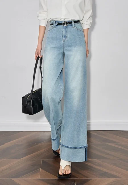 Premium Blue Denim Jeans - Soft Stretch Cotton Blend Women's