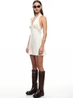 Satin Silk Backless Halter Dress for Stylish Getaways - Image 4