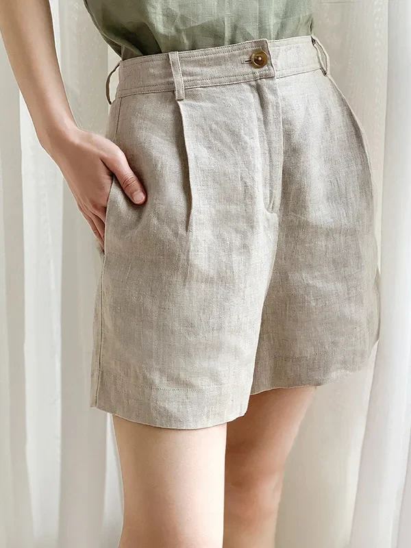 Effortless Chic: Luxe Linen Wide-Leg Shorts for Summer Style