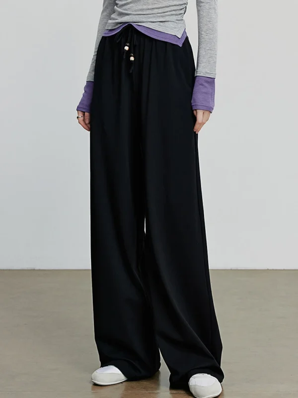 Luxurious Cotton Blend Wide Leg Pants - Autumn Comfort Style