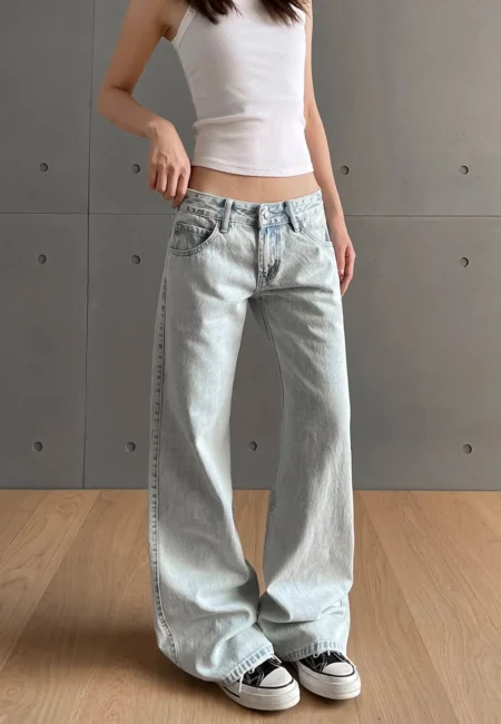 Timeless Y2 K Vintage Low Waist Wide-Leg Jeans for Women