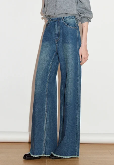 Retro Wide Leg Denim Jeans for Stylish Women - Spring Fashion