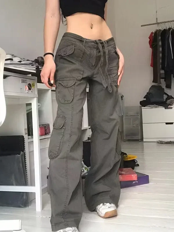 High-quality ming Casual Women's Pants Multi-pocket Fashionable High-waisted Cargo Pants Direct From Manufacturer