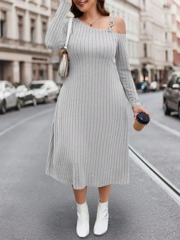 Flattering A-Line Midi Dress: V-Neck Ruffle & All-Day Comfort