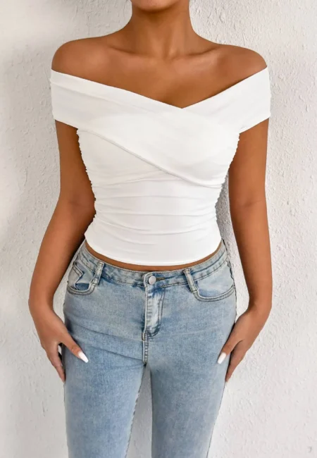 Elegant White Off-Shoulder Top for Effortless Summer Style