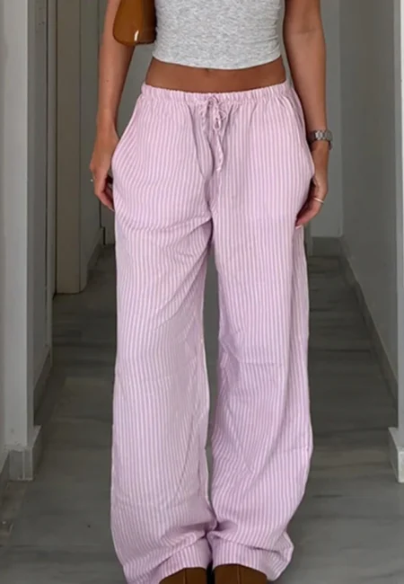 Trendy Y2 K Striped Loose Joggers for Stylish Comfort