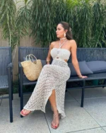 Chic Crochet Maxi Dress: Stylish Beach Cover-Up for Summer - Image 6