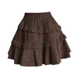 Luxurious Velvet Ruffles A-Line Skirt for Chic Winters - Image 7