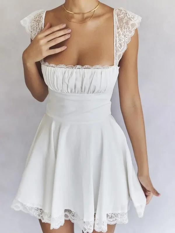 Chic White Lace Mini Dress: Effortless Summer Elegance