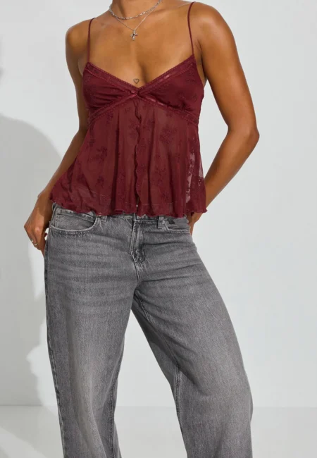 Elegant Floral Lace Cami Top - 2000 s Summer Sleeveless Style