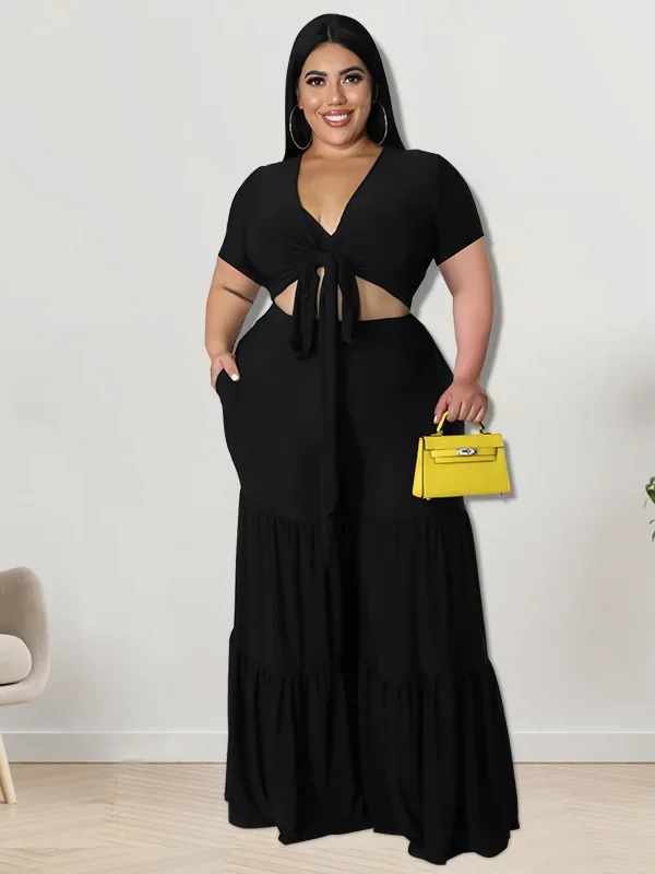 Chic Plus Size Summer Two-Piece Wide Legged Set for Women