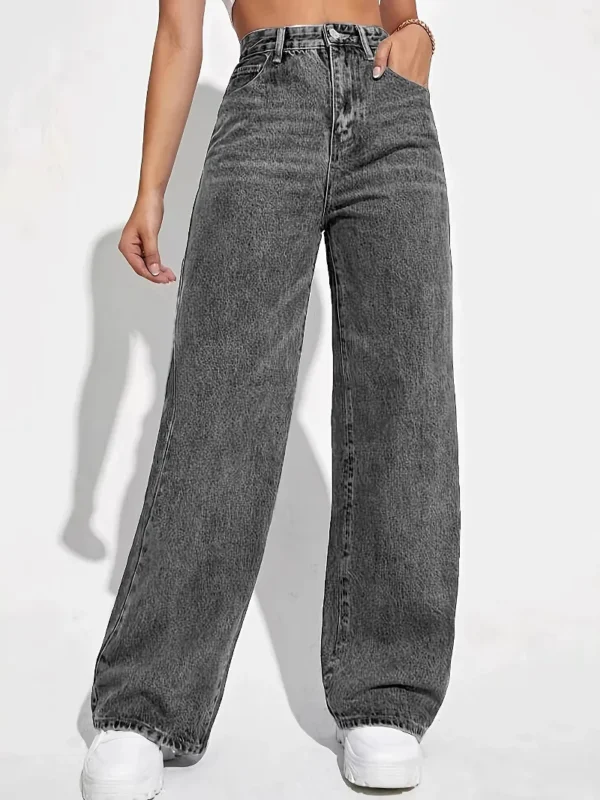 new women's wear European and American loose Denim wide leg pants ming high waist all-match jeans for women