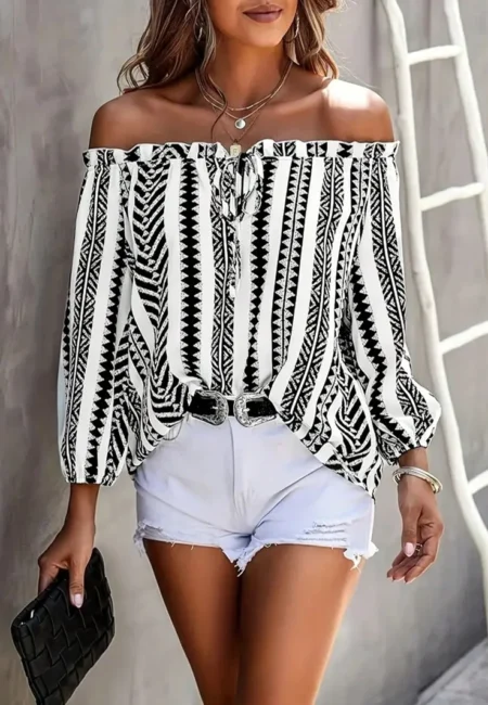 Luxurious Backless Slash Neck Blouse - Curve Flattering Spring Top