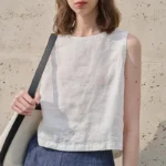 Luxe Linen Crop Top for Effortless Summer Style - Image 3