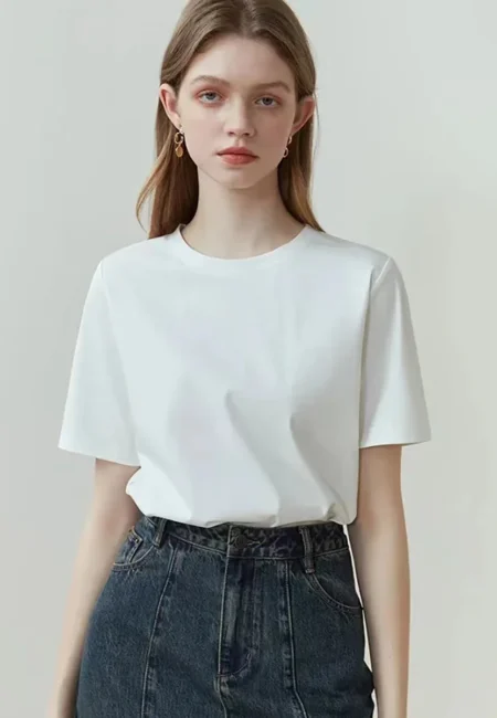 Effortless Elegance: Women's 100% Cotton Basic Tee Top
