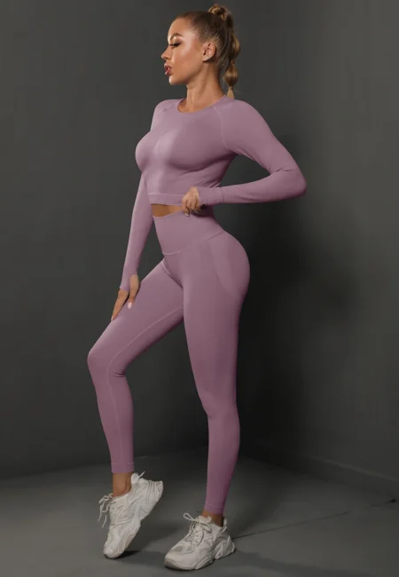 Luxurious Seamless Yoga Set - Breathable Crop Top & Leggings