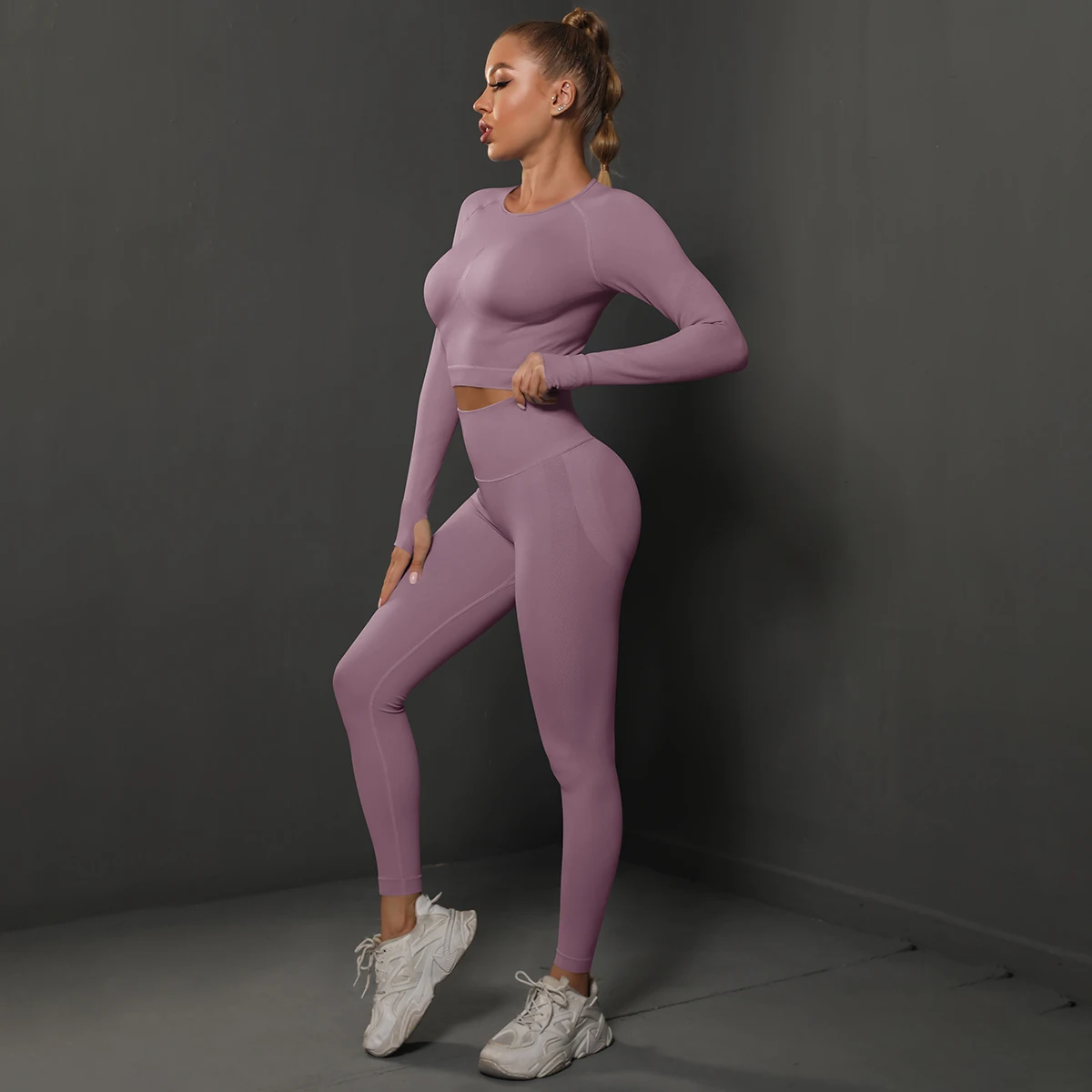 kf-S623fb9e039084c4da7429cd5fa28b244r Luxurious Seamless Yoga Set - Breathable Crop Top & Leggings