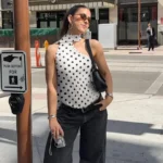 Chic Backless Polka Dot Tank Top for Elegant Summer Outings - Image 4