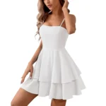 Trendy Backless Bow Suspender Dress for Summer Parties